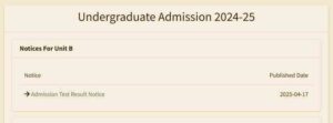 RU Admission Result 2025